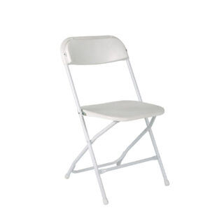 DuraLux White Plastic Folding Chair